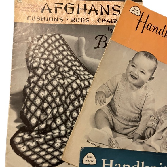 (10) Lot of 7 Vintage 1950s Beehive knitting books baby family child - Picture 7 of 9